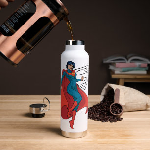 Supergirl Hovering in Blue Suit Water Bottle