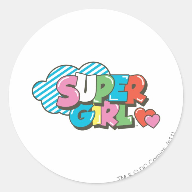 Supergirl J-Pop 9 Classic Round Sticker (Front)
