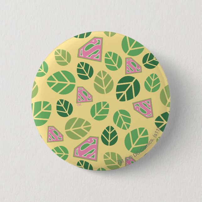 Supergirl Leaf Pattern 6 Cm Round Badge (Front)