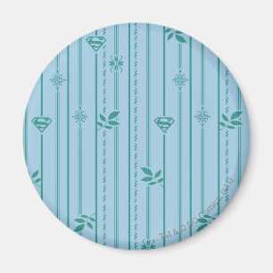 Supergirl Leaf Pattern Blue Magnet