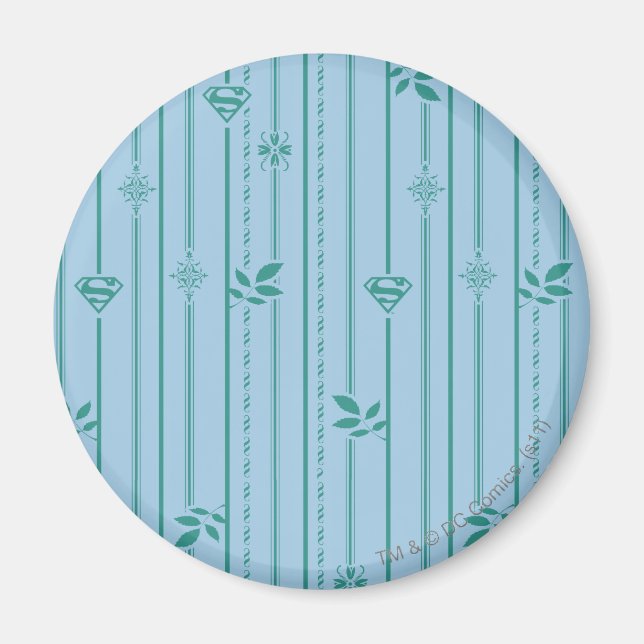 Supergirl Leaf Pattern Blue Magnet (Front)