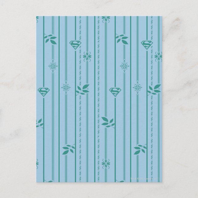 Supergirl Leaf Pattern Blue Postcard (Front)