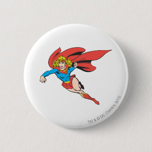 Supergirl Leaps and Punches 6 Cm Round Badge