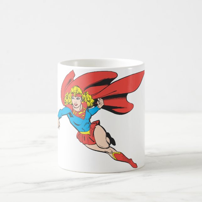 Supergirl Leaps and Punches Coffee Mug (Center)