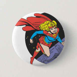 Supergirl Leaps in Space 6 Cm Round Badge