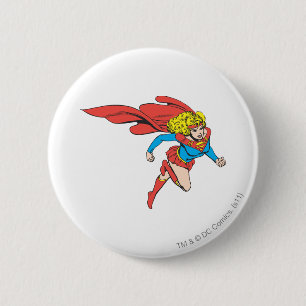 Supergirl Leaps Right 6 Cm Round Badge