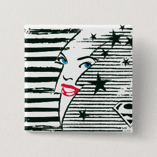 Supergirl Lightning With Face 15 Cm Square Badge