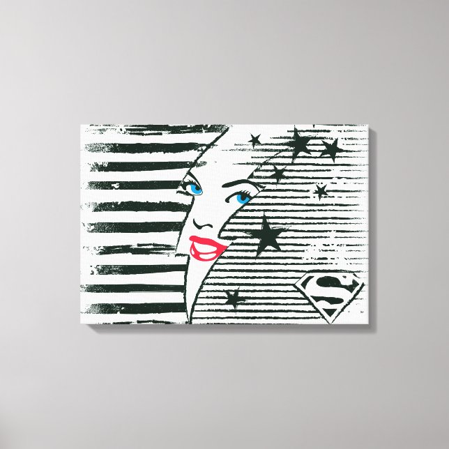 Supergirl Lightning With Face Canvas Print (Front)