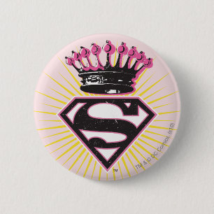 Supergirl Logo with Crown 6 Cm Round Badge