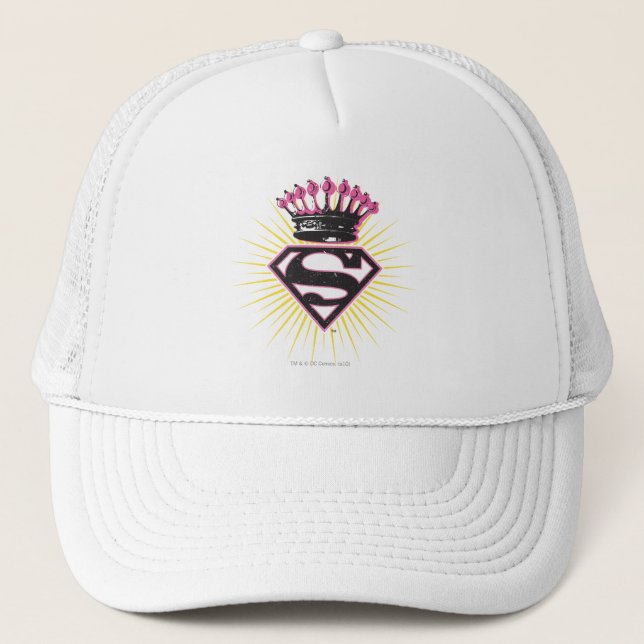 Supergirl Logo with Crown Trucker Hat (Front)