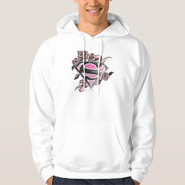 Supergirl Logo with Roses Hoodie (Front)