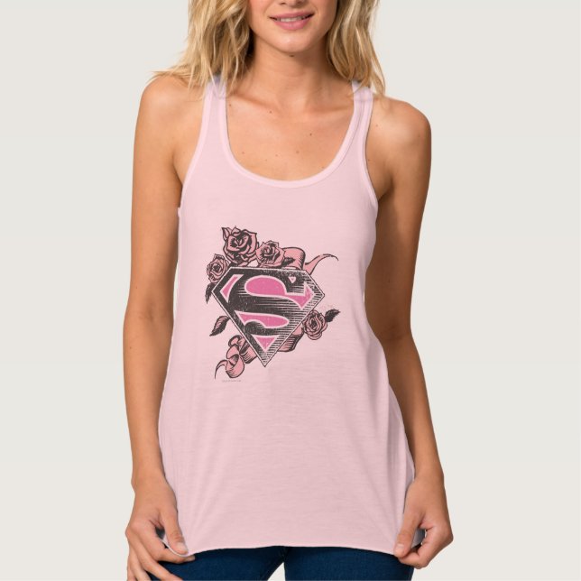 Supergirl Logo with Roses Singlet (Front)