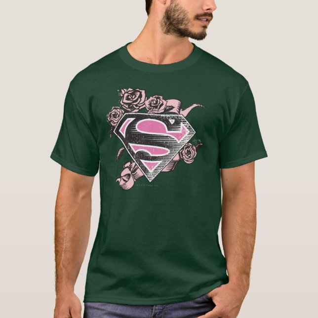 Supergirl Logo with Roses T-Shirt (Front)