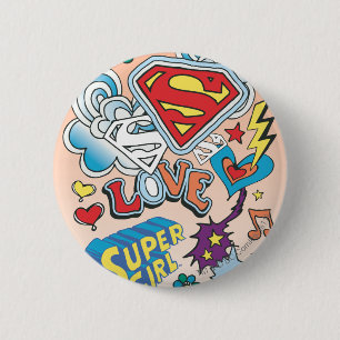 Supergirl Love 6 Cm Round Badge
