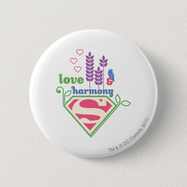 Supergirl Love & Harmony 6 Cm Round Badge (Front)