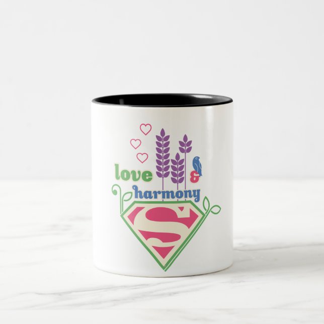 Supergirl Love & Harmony Two-Tone Coffee Mug (Center)