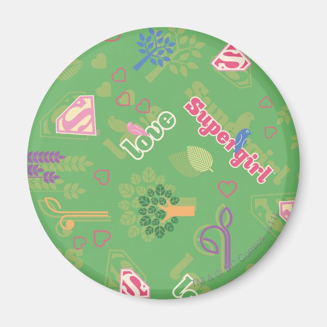 Supergirl Love Pattern Magnet (Front)