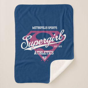 Supergirl Metropolis Sports Athletics Graphic Sherpa Blanket