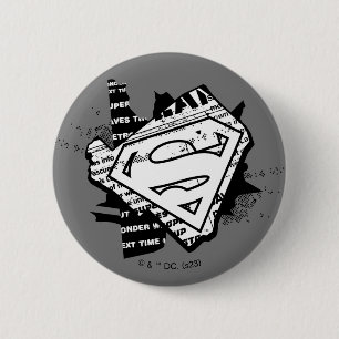 Supergirl Newsprint S-Shield 6 Cm Round Badge