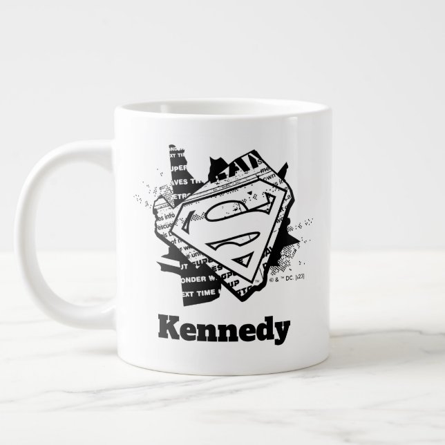 Supergirl Newsprint S-Shield Large Coffee Mug (Left)