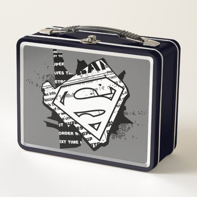 Supergirl Newsprint S-Shield Metal Lunch Box (Front)