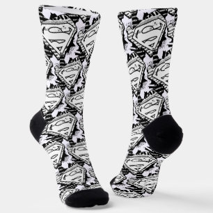 Supergirl Newsprint S-Shield Socks