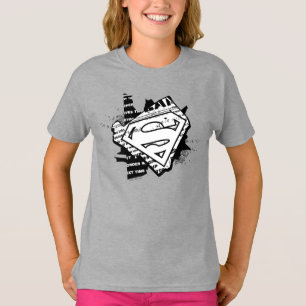 Supergirl Newsprint S-Shield T-Shirt