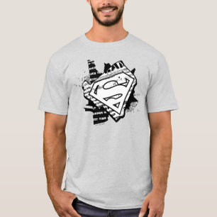 Supergirl Newsprint S-Shield T-Shirt