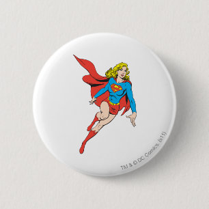 Supergirl on the Move 6 Cm Round Badge