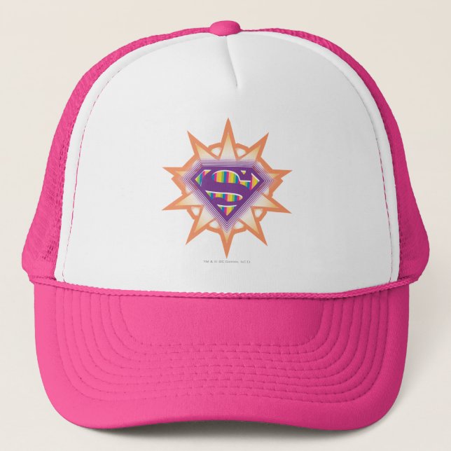 Supergirl Orange Starburst Trucker Hat (Front)