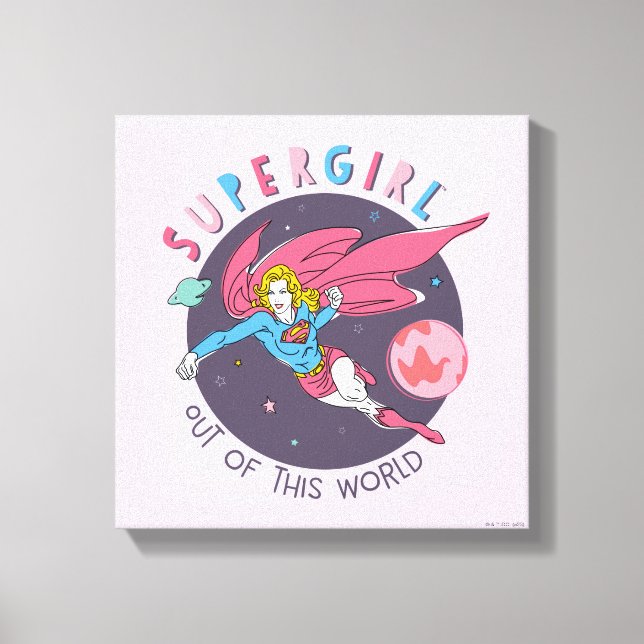 Supergirl Out of This World Retro Graphic Canvas Print (Front)