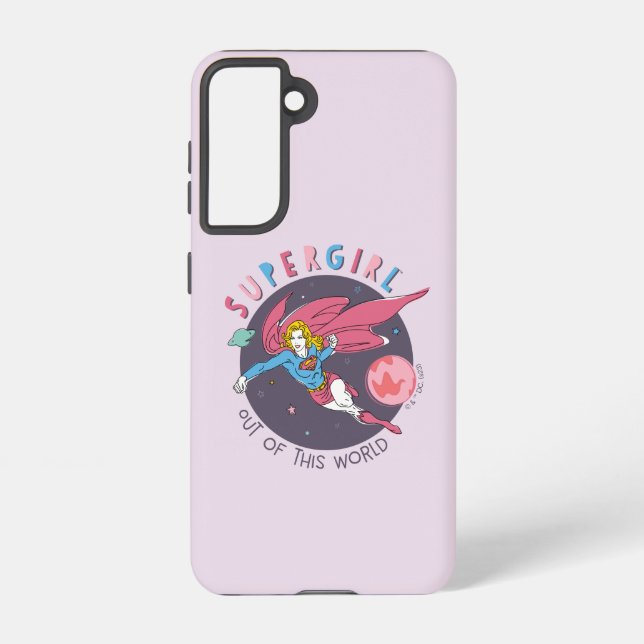 Supergirl Out of This World Retro Graphic Samsung Galaxy S21 Case (Back)