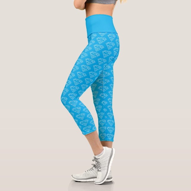 Supergirl Outline S-Shield Capri Leggings (Left)