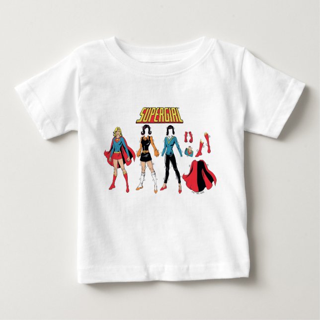 Supergirl Paper Doll Graphic Baby T-Shirt (Front)