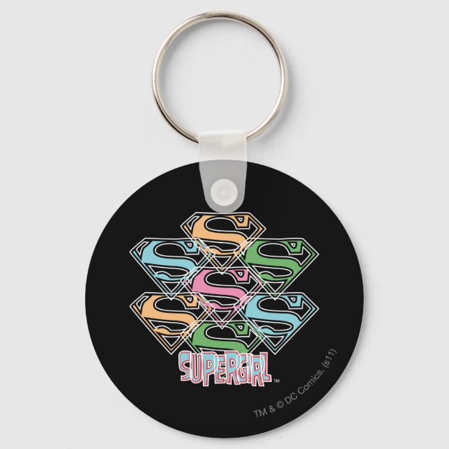 Supergirl Pastel Logo Collage Key Ring (Front)