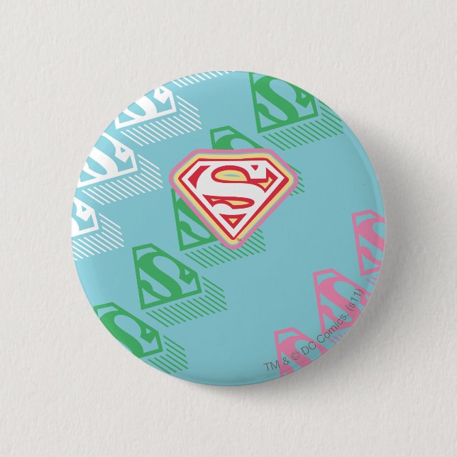 Supergirl Pastel  Repeat Pattern 6 Cm Round Badge (Front)