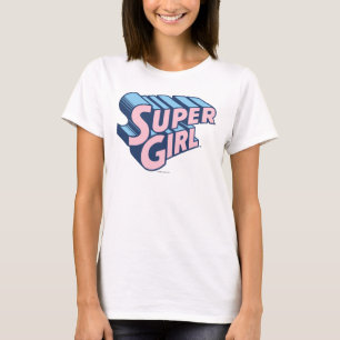 Supergirl Pink and Blue Logo T-Shirt
