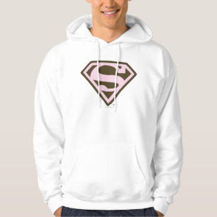 Supergirl Pink and Brown Logo Hoodie