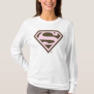 Supergirl Pink and Brown Logo T-Shirt