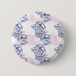 Supergirl Pink and Purple Pattern 6 Cm Round Badge