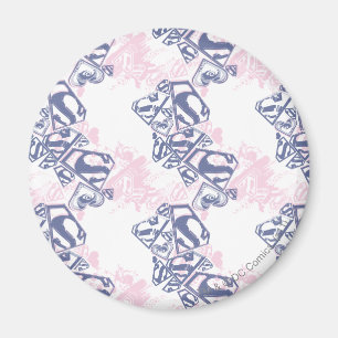 Supergirl Pink and Purple Pattern Magnet