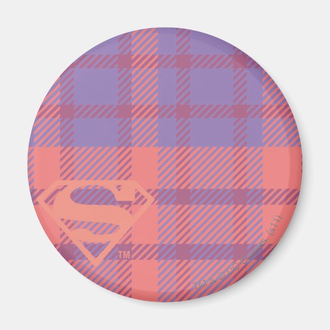 Supergirl Pink and Purple Pattern Magnet (Front)