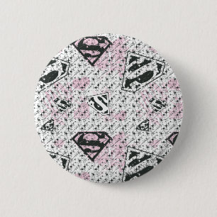 Supergirl Pink and White Logo Pattern 6 Cm Round Badge