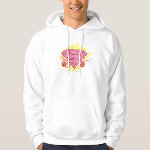 Supergirl Pink Flowers Hoodie