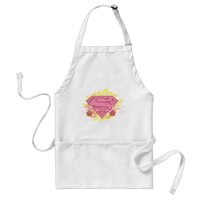 Supergirl Pink Flowers Standard Apron (Front)
