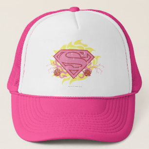 Supergirl Pink Flowers Trucker Hat