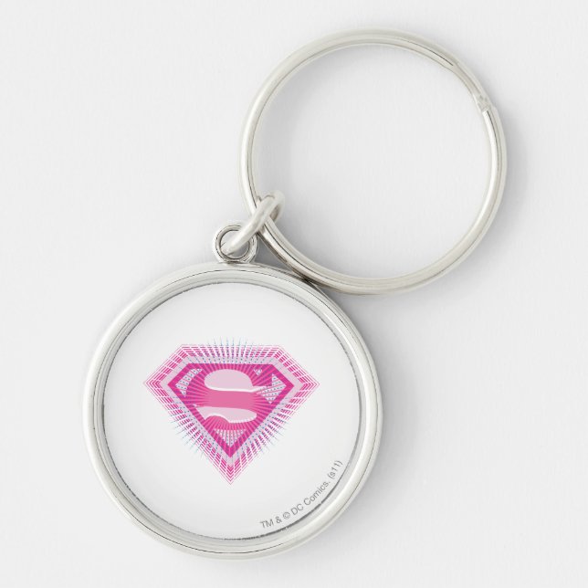 Supergirl Pink Logo Key Ring (Front)