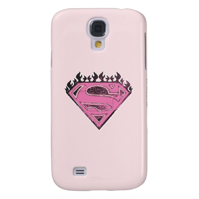 Supergirl Pink Logo with Flames Case-Mate Samsung Galaxy Case (Back)