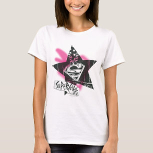 Supergirl Pink Spray Paint Star T-Shirt
