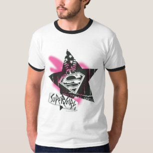 Supergirl Pink Spray Paint Star T-Shirt